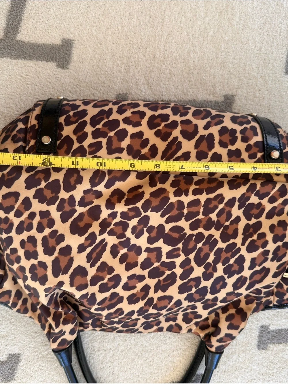 Leopard Print Tote Bag with Black Trim Kate spade- Women's Fashion Handbag
